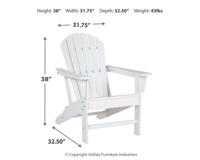 Sundown Treasure Adirondack Chair, White, large