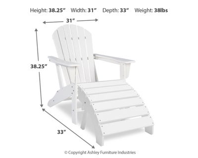 Sundown Treasure Adirondack Chair, White, large