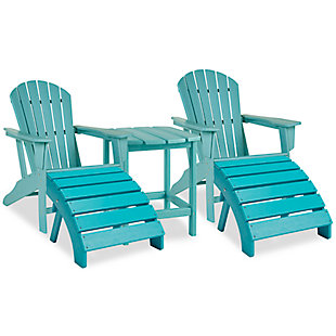 Sundown Treasure 2 Outdoor Adirondack Chairs and Ottomans with Side Table, Turquoise, rollover