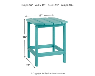 Sundown Treasure End Table, Turquoise, large