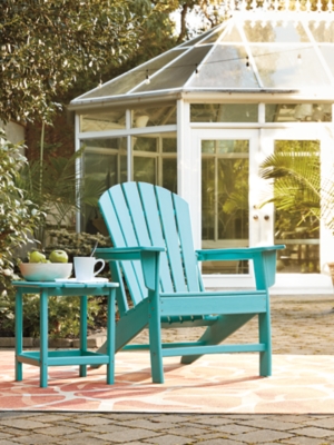 Sundown Treasure Outdoor Chair with End Table, Turquoise, rollover