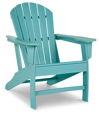 Add cottage-quaint charm to your outdoor oasis with the Sundown Treasure 3-piece outdoor set in turquoise. Made of a hearty hard plastic material, it’s sure to weather the seasons beautifully. Designed to shed rainwater, the chair and table’s slatted styling provides exceptional form and function.Includes 2 Adirondack chairs and 1 end table | Chair and table made of virgin high-density polyethylene (hard plastic) material | Chair and table with turquoise finish | Chair and table with textured grain finish | Chair and table slatted design | Assembly required | Estimated Assembly Time: 75 Minutes