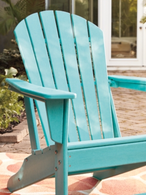 Add cottage-quaint charm to your outdoor oasis with the Sundown Treasure 3-piece outdoor set in turquoise. Made of a hearty hard plastic material, it’s sure to weather the seasons beautifully. Designed to shed rainwater, the chair and table’s slatted styling provides exceptional form and function.Includes 2 Adirondack chairs and 1 end table | Chair and table made of virgin high-density polyethylene (hard plastic) material | Chair and table with turquoise finish | Chair and table with textured grain finish | Chair and table slatted design | Assembly required | Estimated Assembly Time: 75 Minutes