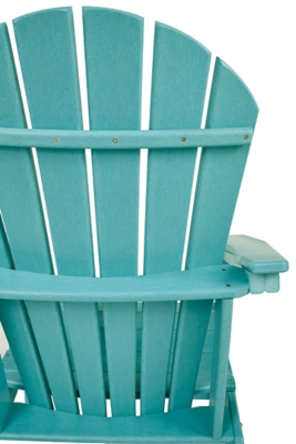 Add cottage-quaint charm to your outdoor oasis with the Sundown Treasure 3-piece outdoor set in turquoise. Made of a hearty hard plastic material, it’s sure to weather the seasons beautifully. Designed to shed rainwater, the chair and table’s slatted styling provides exceptional form and function.Includes 2 Adirondack chairs and 1 end table | Chair and table made of virgin high-density polyethylene (hard plastic) material | Chair and table with turquoise finish | Chair and table with textured grain finish | Chair and table slatted design | Assembly required | Estimated Assembly Time: 75 Minutes