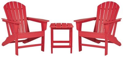 Sundown Treasure 2 Outdoor Chairs with End Table, Red, large