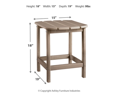 Sundown Treasure End Table, Driftwood, large