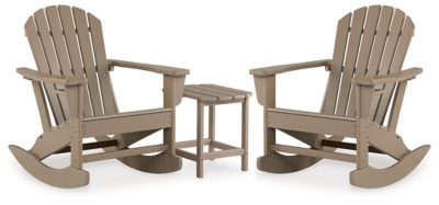 Sundown Treasure 2 Outdoor Chairs with End Table, Driftwood, large