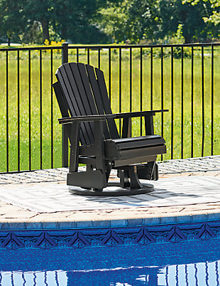 Hyland wave Outdoor Swivel Glider Chair, Black, rollover