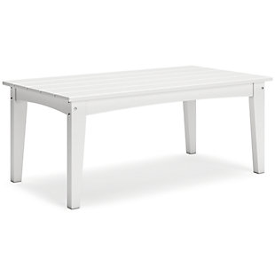 Hyland wave Outdoor Coffee Table, White, large