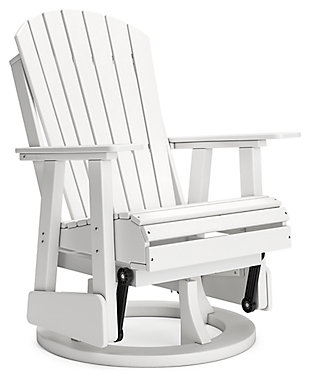 Hyland wave Outdoor Swivel Glider Chair, White, large