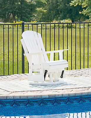 Hyland wave Outdoor Swivel Glider Chair, White, rollover
