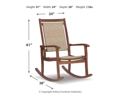 Emani Rocking Chair, Brown/Natural, large