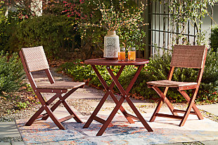 Safari Peak Outdoor Table and Chairs (Set of 3), Brown, rollover