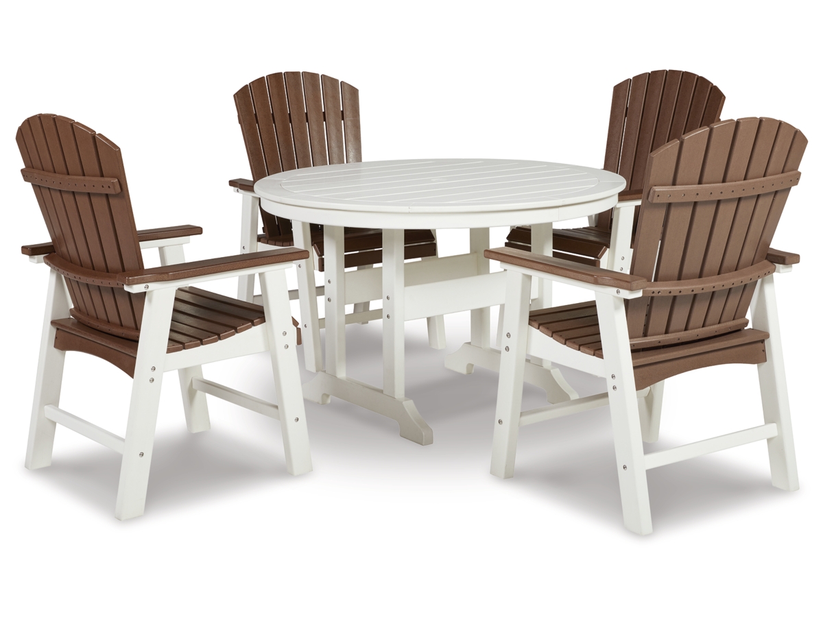 Genesis Bay 5 Piece Outdoor Dining Set - Brown/White Genesis Bay 5 Piece Outdoor Dining Set - Brown/White