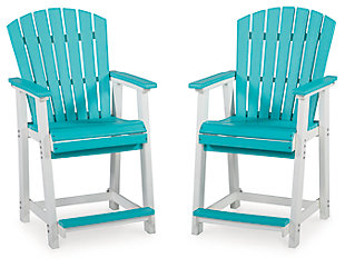 Eisely Outdoor Counter Height Bar Stool (Set of 2), , large