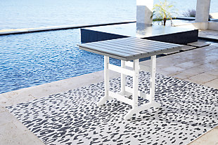 Transville Outdoor Counter Height Dining Table, Gray/White, rollover