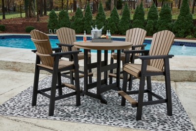 Fairen Trail Outdoor Bar Table and 4 Barstools, , large