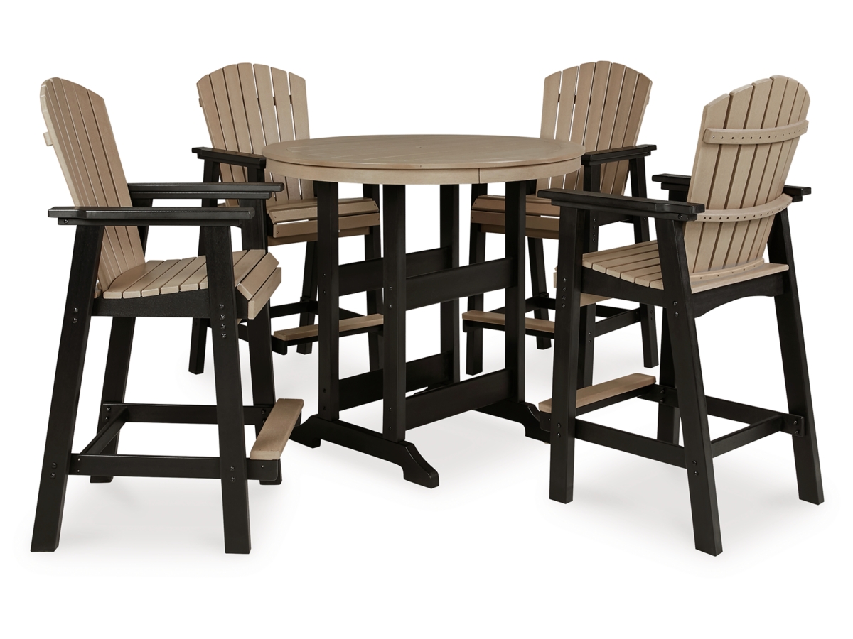 Fairen Trail Outdoor Bar Table and 4 Barstools | Ashley, image size:1200x900