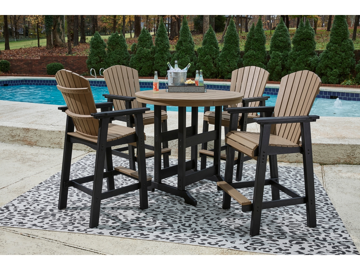 Fairen Trail Outdoor Bar Table and 4 Barstools | Ashley, image size:1200x900