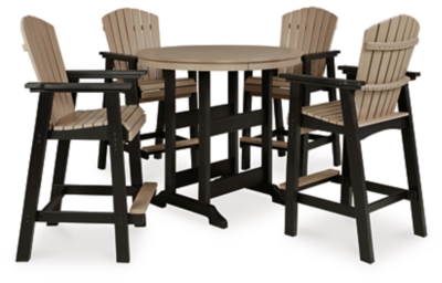 Fairen Trail Outdoor Bar Table and 4 Barstools, , large