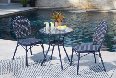 P216-050 Odyssey Blue Outdoor Table and Chairs (Set of 3) sku P216-050