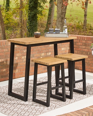 Town Wood Outdoor Counter Table Set (Set of 3), , large