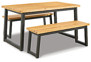 Town Wood Outdoor Dining Table Set (Set of 3), , large