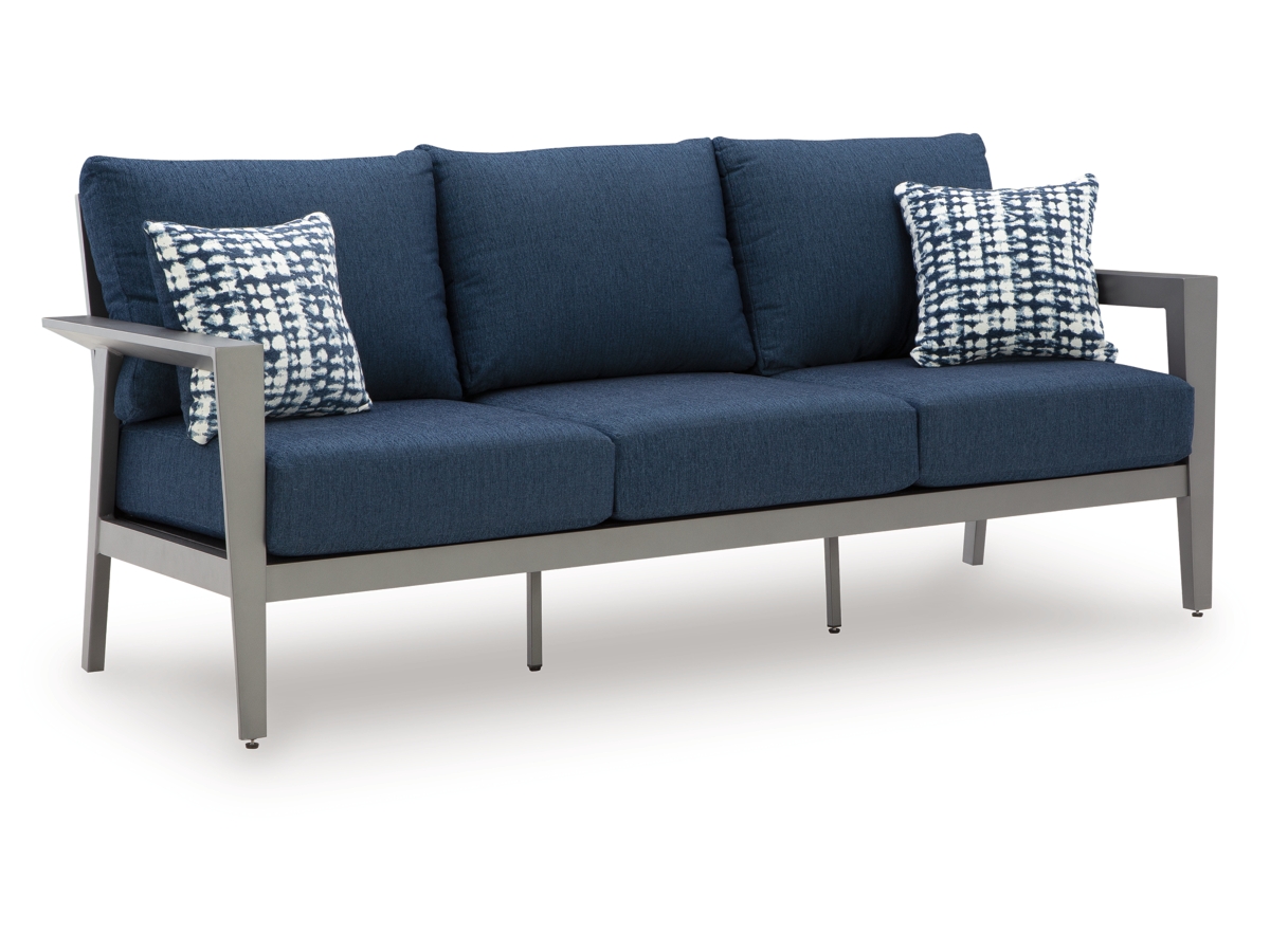 Gali 4 Piece Outdoor Seating - Gray/Blue Gali 4 Piece Outdoor Seating - Gray/Blue