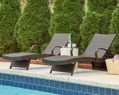 Kantana Outdoor Chaise Lounge (Set of 2), Brown