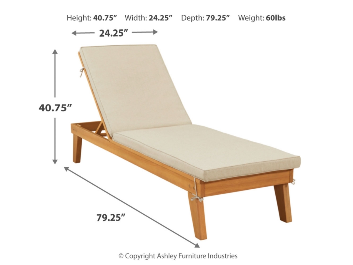 Byron Bay Outdoor Chaise Lounge with Nuvella Cushion Ashley