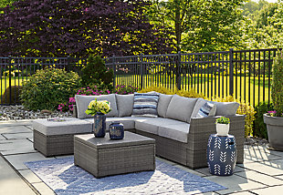 Petal Road Outdoor Loveseat Sectional/Ottoman/Table Set (Set of 4), , rollover