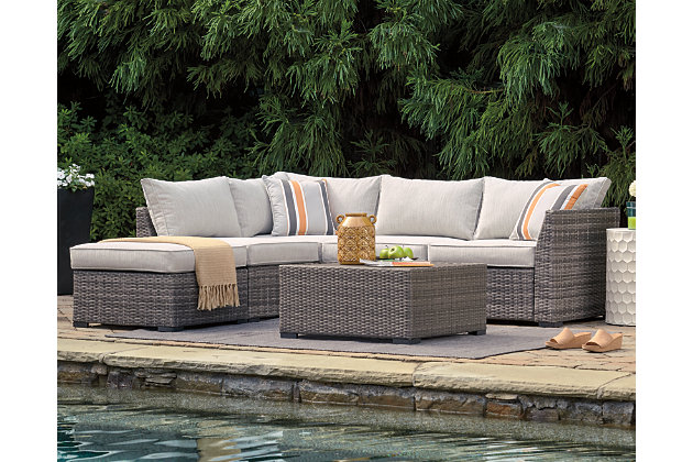 Cherry Point 4 Piece Outdoor Sectional, Outdoor Sectional Sofas Small Spaces