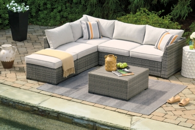 Cherry Point Nuvella Outdoor 4 Piece Sectional Set Ashley