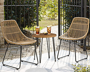 Coral Sand Outdoor Chairs with Table Set (Set of 3), , rollover