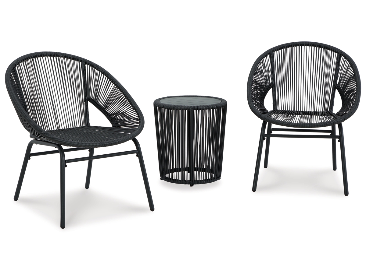 Mandarin Cape 3 Piece Outdoor Chat Set - White Mandarin Cape 3 Piece Outdoor Chat Set - White