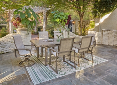 Beach Front Outdoor Dining Table and 6 Chairs, , rollover