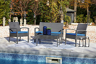 Alina Outdoor Love/Chairs/Table Set (Set of 4), , rollover