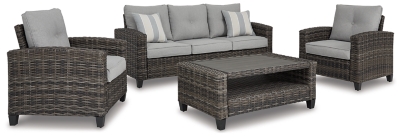 Cloverbrooke 4 Piece Outdoor Conversation Set Ashley Furniture