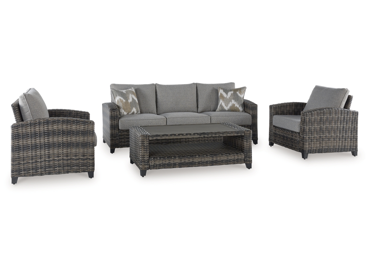 Oasis Court 4 Piece Outdoor Seating - Gray
