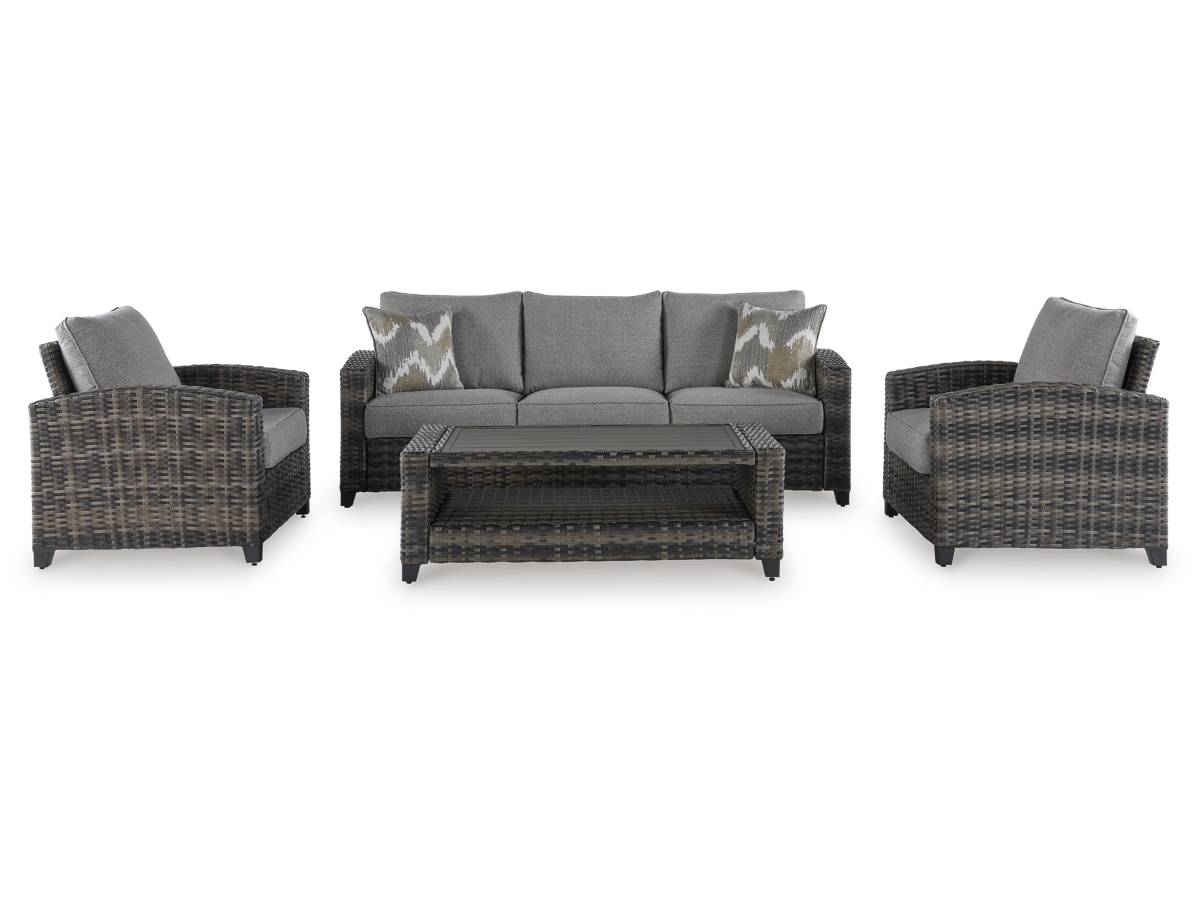 Oasis Court 4 Piece Outdoor Seating - Gray
