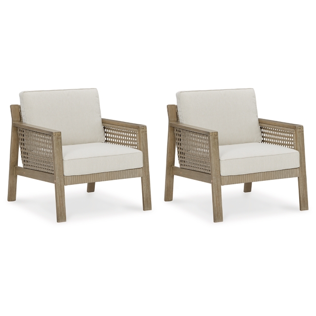 Barn Cove Outdoor Lounge Chair Set of 2 with Nuvella Cushions
