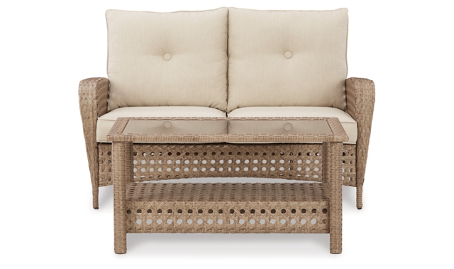 Braylee Outdoor Loveseat with Table