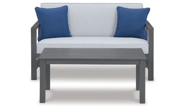 Fynnegan Outdoor Loveseat with Coffee Table