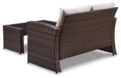 East Brook Outdoor Loveseat with Table (Set of 2)