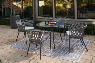 Palm Bliss Outdoor Dining Table and 4 Chairs Ashley