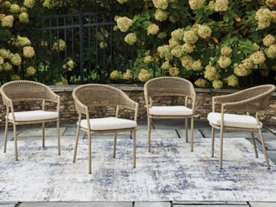 Ocean Park Outdoor Arm Chair with Cushion (Set of 4), , rollover