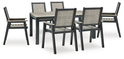 APG-P384-6P Mount Valley Outdoor Dining Table and 6 Chairs, Dr sku APG-P384-6P