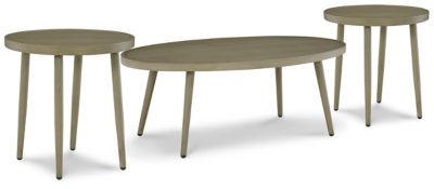 Swiss Valley Outdoor Coffee Table with 2 End Tables, Beige