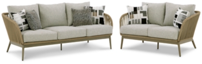 Swiss Valley Outdoor Sofa and Loveseat, Beige