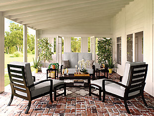 Be it for entertaining or everyday use, the Castle Island outdoor square end table is a royally handy addition to your outdoor living space. Durable and rust proof, the dark brown-finished aluminum construction with a hint of distressing is made for season after season of enjoyment. Includes slat-style top and shelf for easy water drainage.All-weather, rust-proof aluminum frame | Slatted top and shelf | Assembly required | Excluded from promotional discounts and coupons | Estimated Assembly Time: 15 Minutes